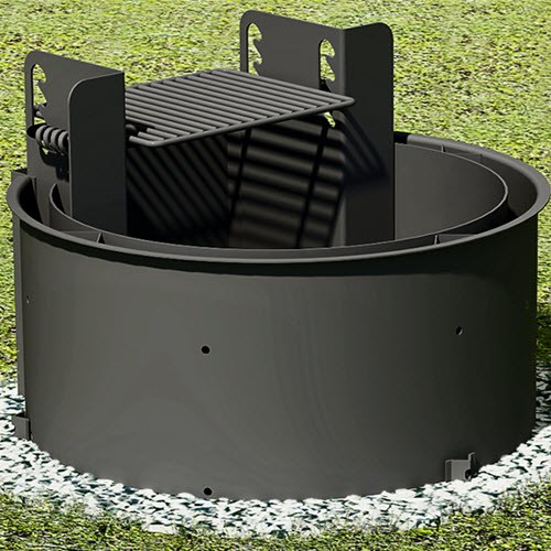 View Campfire Rings: Double Wall Firering with Optional Angle Spade Anchors ( LDW-36/18/AL )